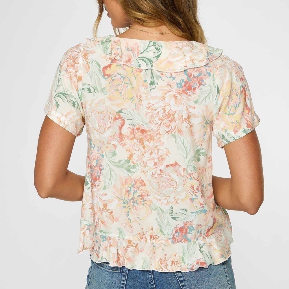 O’Neill Avila Top Ruffle Floral Front Tiel Size XS - Picture 3 of 12